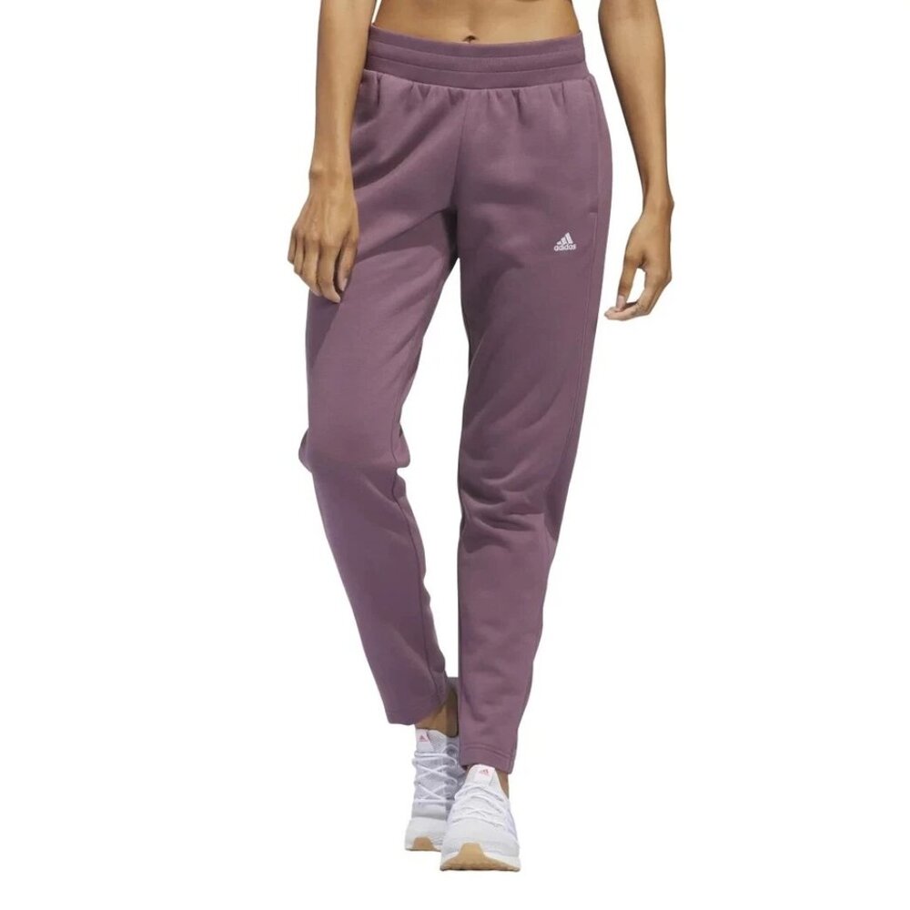 Adidas Women SM Relaxed Fit Tapered Legs Fleece Lined Active Pants Athleisure